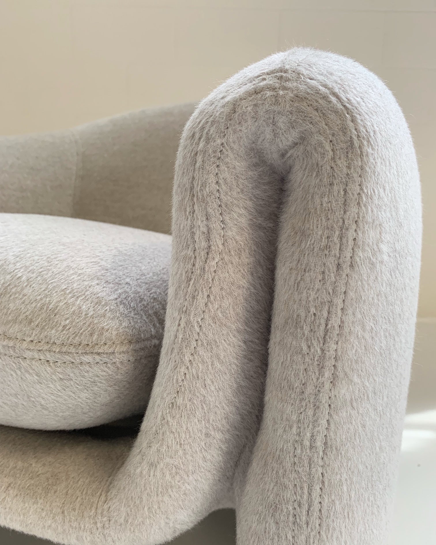 Modernist Chairs in Loro Piana Alpaca Wool, pair - FORSYTH