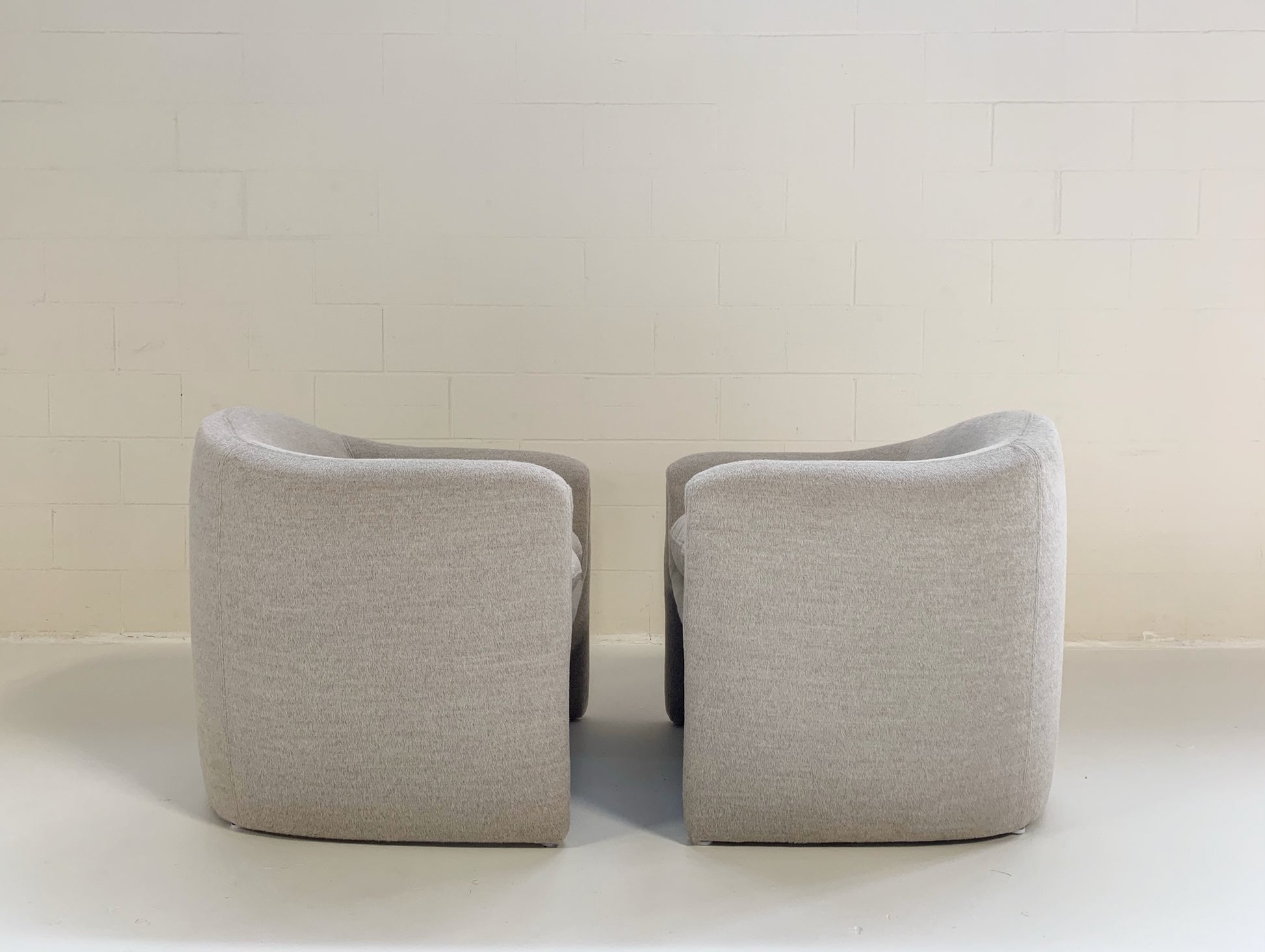 Modernist Chairs in Loro Piana Alpaca Wool, pair - FORSYTH