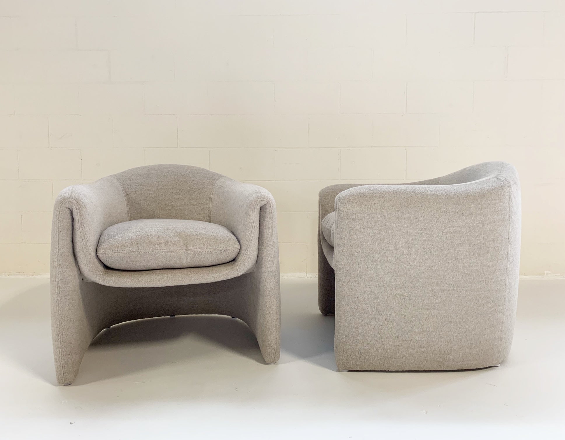 Modernist Chairs in Loro Piana Alpaca Wool, pair - FORSYTH