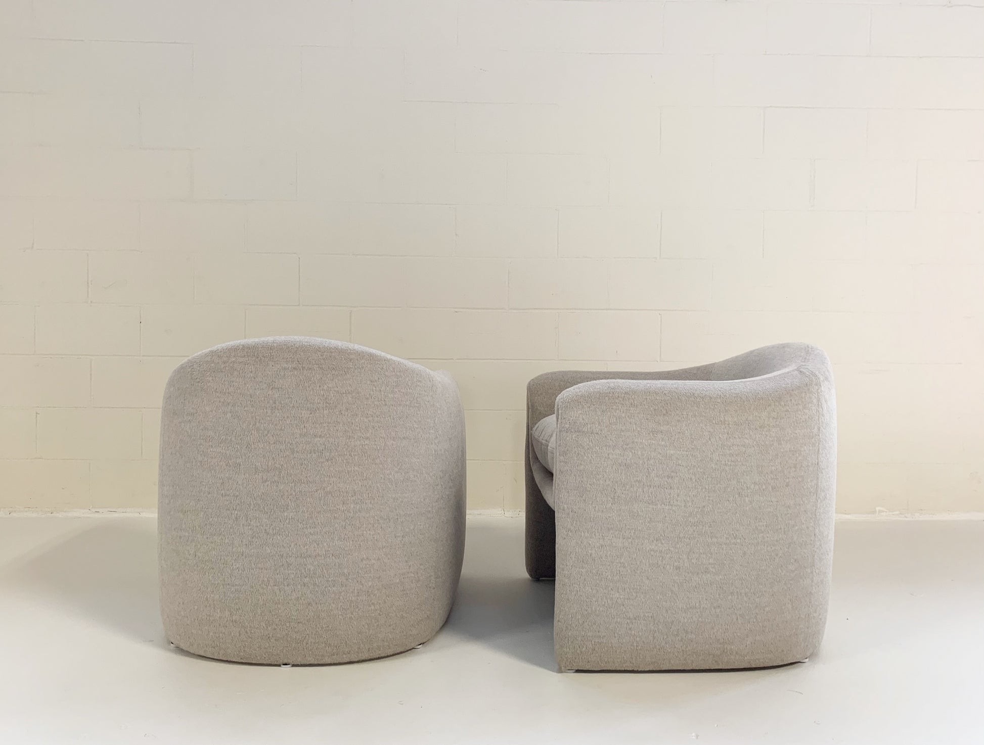 Modernist Chairs in Loro Piana Alpaca Wool, pair - FORSYTH