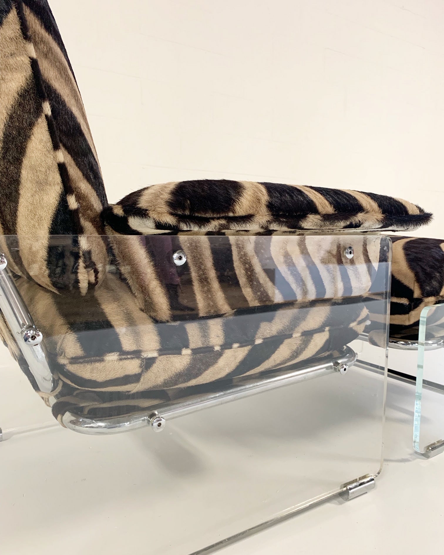 Argenta Lounge Chair and Ottoman in Zebra Hide - FORSYTH
