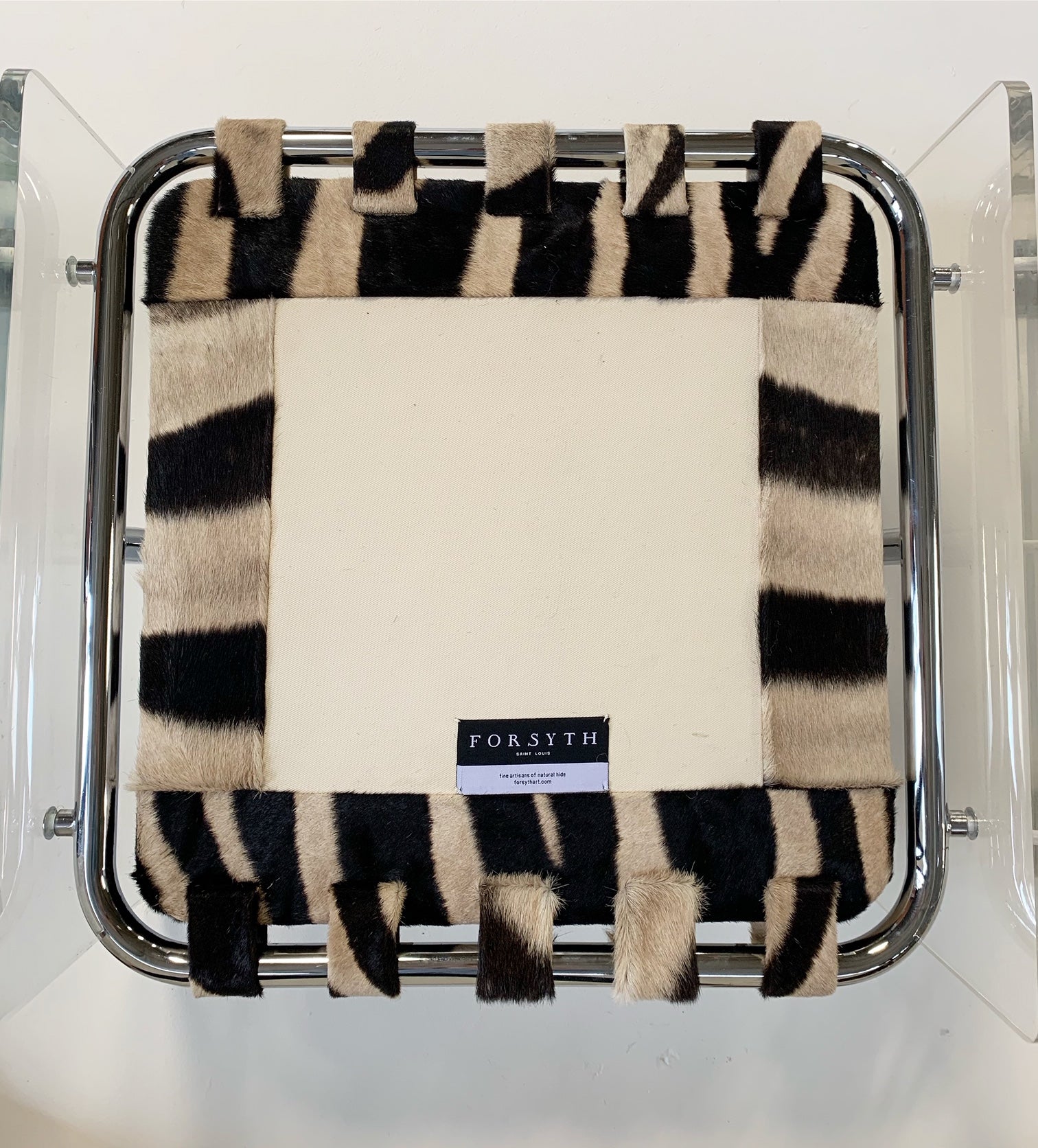 Argenta Lounge Chair and Ottoman in Zebra Hide - FORSYTH