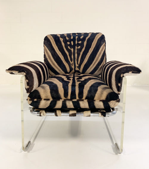 Argenta Lounge Chair and Ottoman in Zebra Hide - FORSYTH