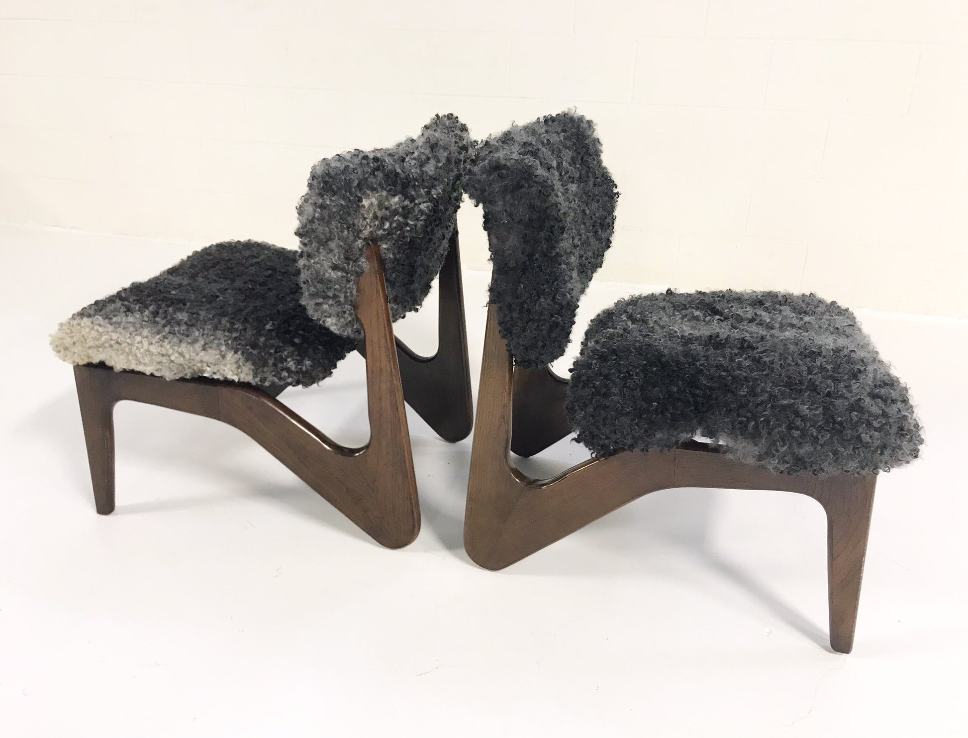 Sculptural Chairs in Gotland Sheepskin, pair - FORSYTH