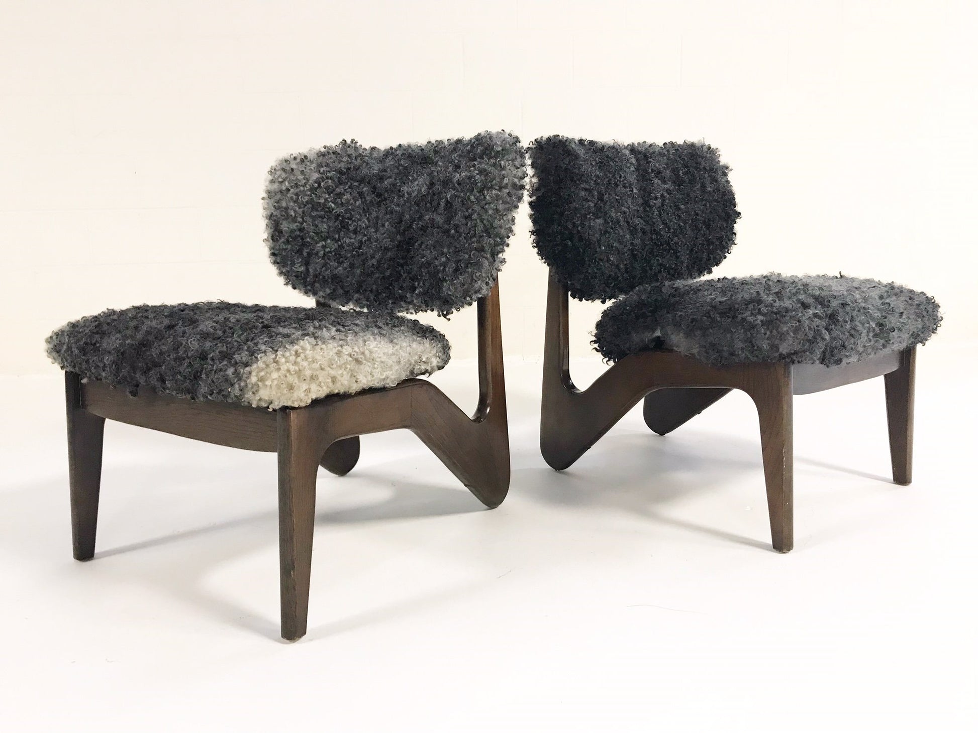 Sculptural Chairs in Gotland Sheepskin, pair - FORSYTH