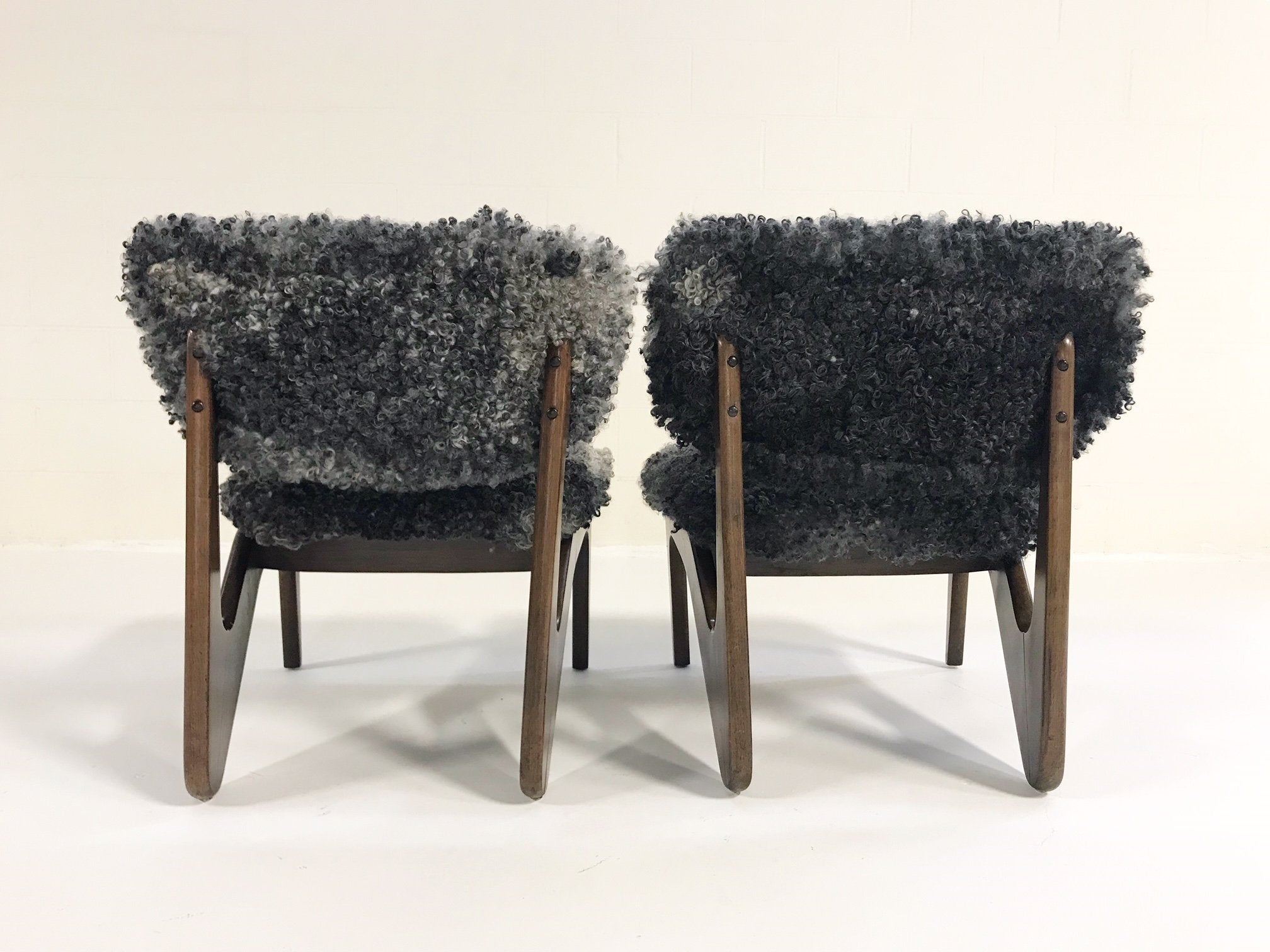Sculptural Chairs in Gotland Sheepskin, pair - FORSYTH