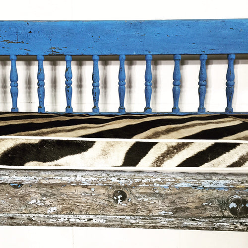 Farmhouse Bench with Zebra Cushion - FORSYTH