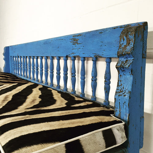 Farmhouse Bench with Zebra Cushion - FORSYTH