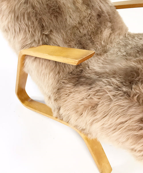 Grasshopper Chair and Ottoman in New Zealand Sheepskin - FORSYTH