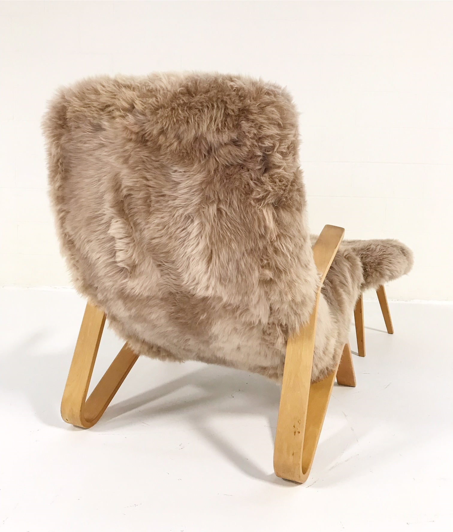 Grasshopper Chair and Ottoman in New Zealand Sheepskin - FORSYTH