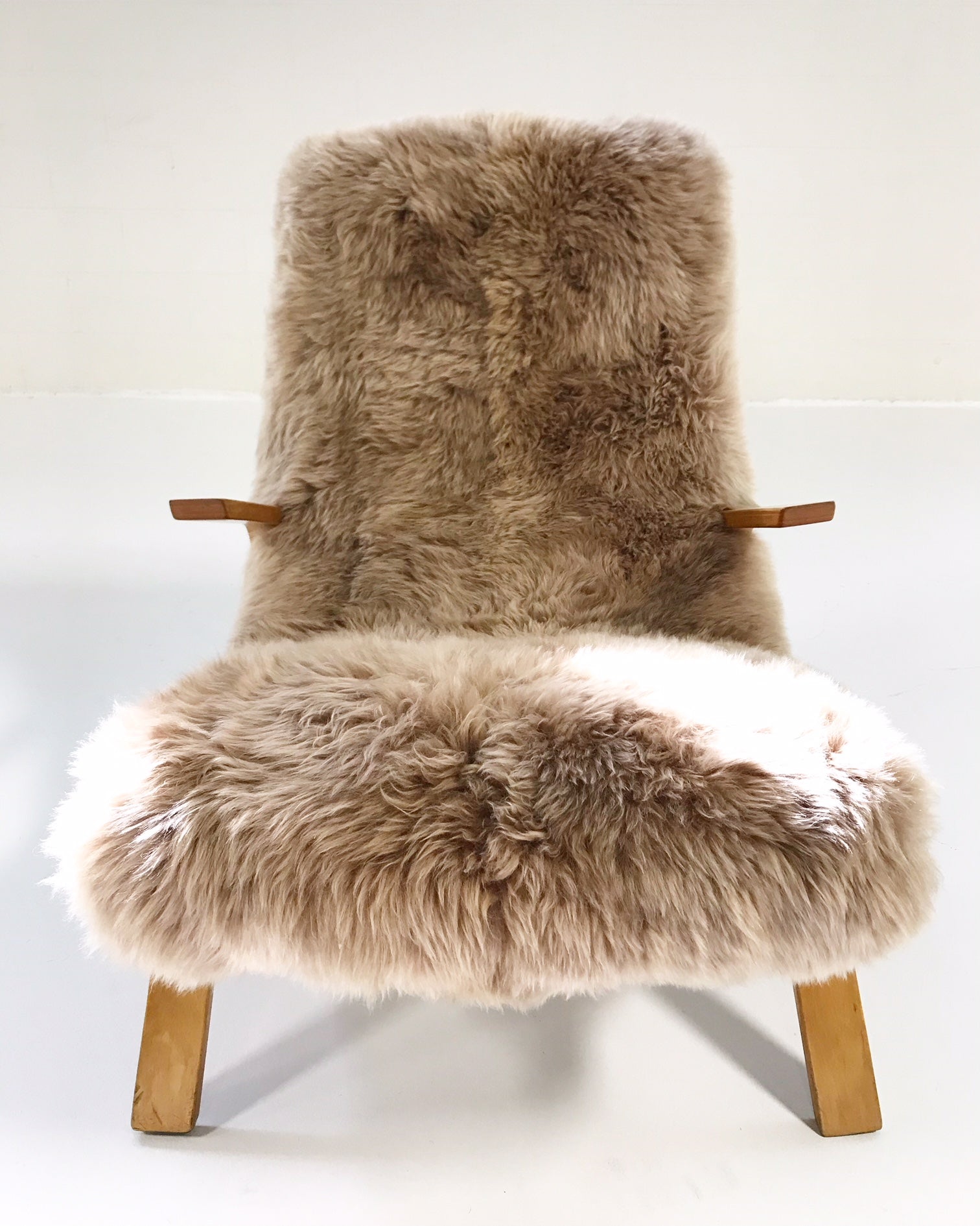 Grasshopper Chair and Ottoman in New Zealand Sheepskin - FORSYTH