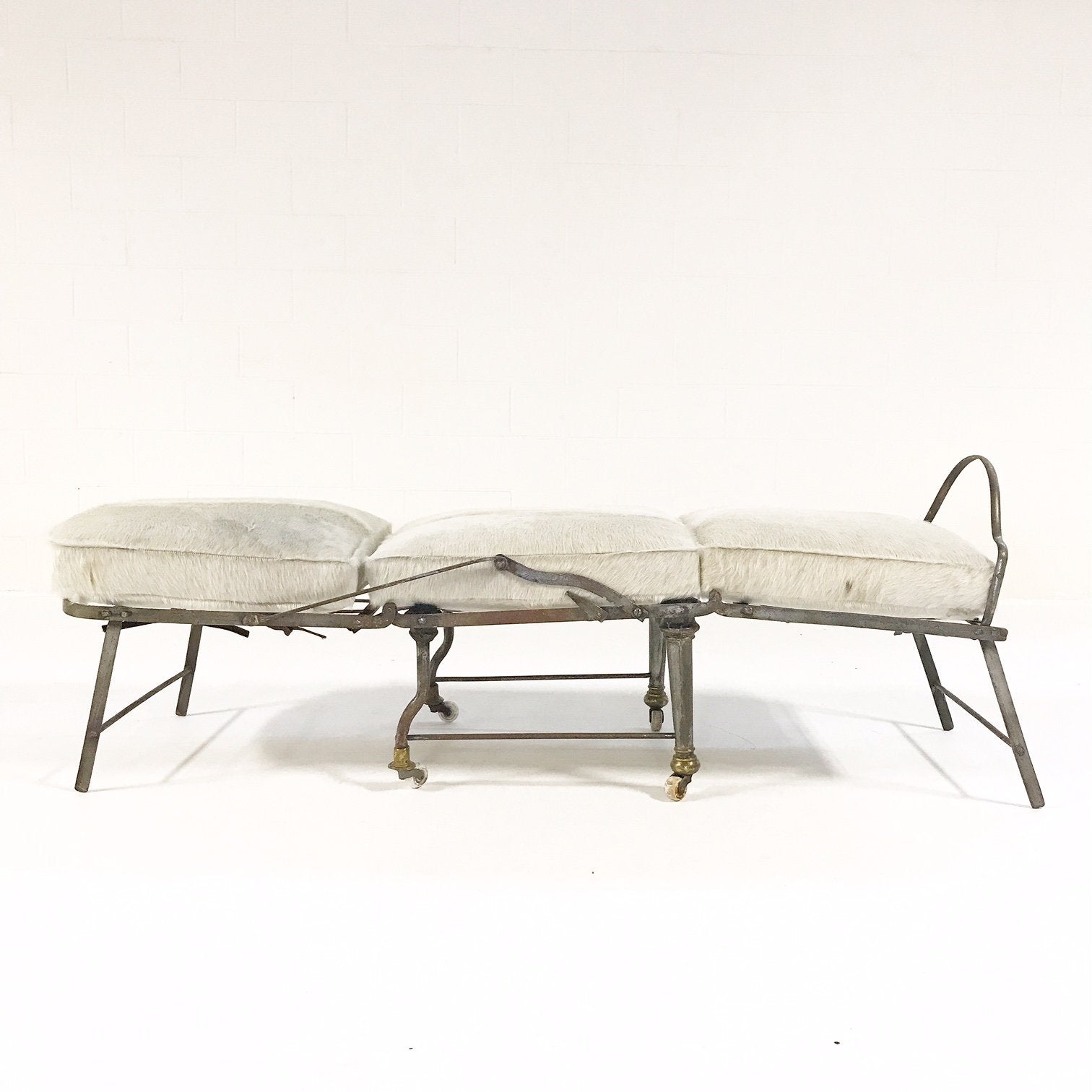 French Campaign Chaise with Brazilian Cowhide Cushions - FORSYTH