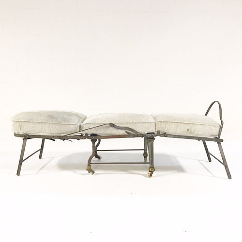 French Campaign Chaise with Brazilian Cowhide Cushions - FORSYTH