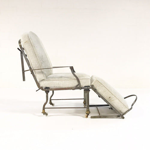 French Campaign Chaise with Brazilian Cowhide Cushions - FORSYTH