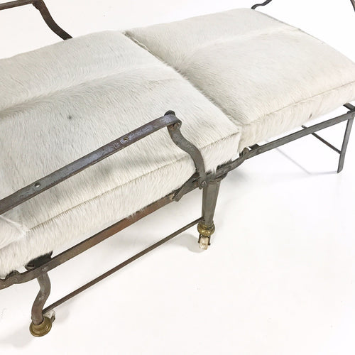 French Campaign Chaise with Brazilian Cowhide Cushions - FORSYTH