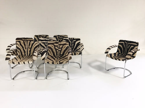 Lens Dining Chairs in Zebra Hide, set of 8 - FORSYTH