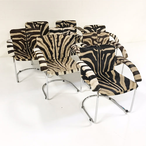 Lens Dining Chairs in Zebra Hide, set of 8 - FORSYTH