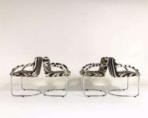 Lens Dining Chairs in Zebra Hide, set of 8 - FORSYTH