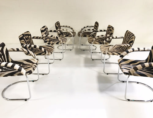 Lens Dining Chairs in Zebra Hide, set of 8 - FORSYTH