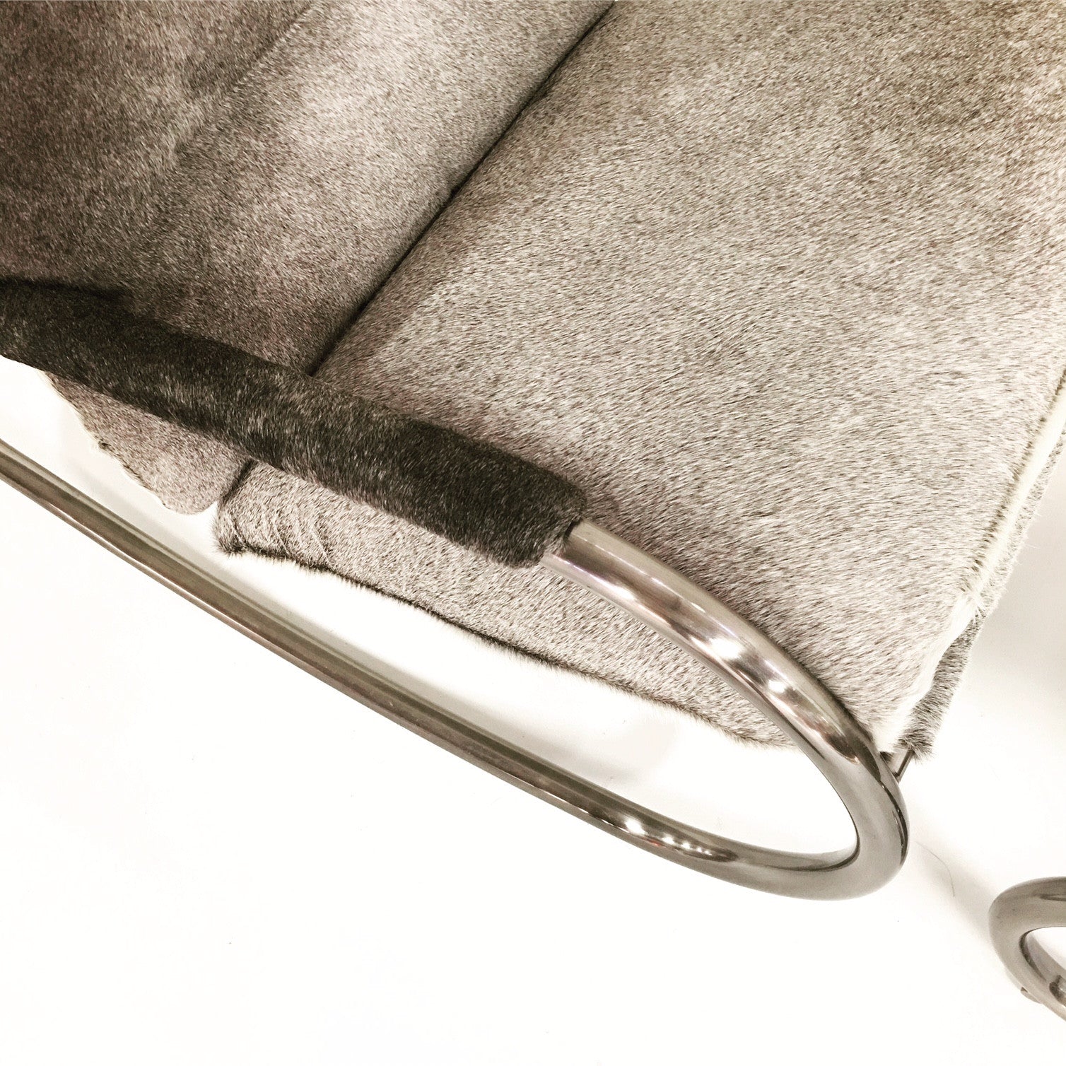 Rocking Lounge Chair & Ottoman in Brazilian Cowhide - FORSYTH