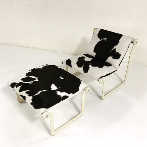 Chair & Ottoman in Brazilian Cowhide - FORSYTH