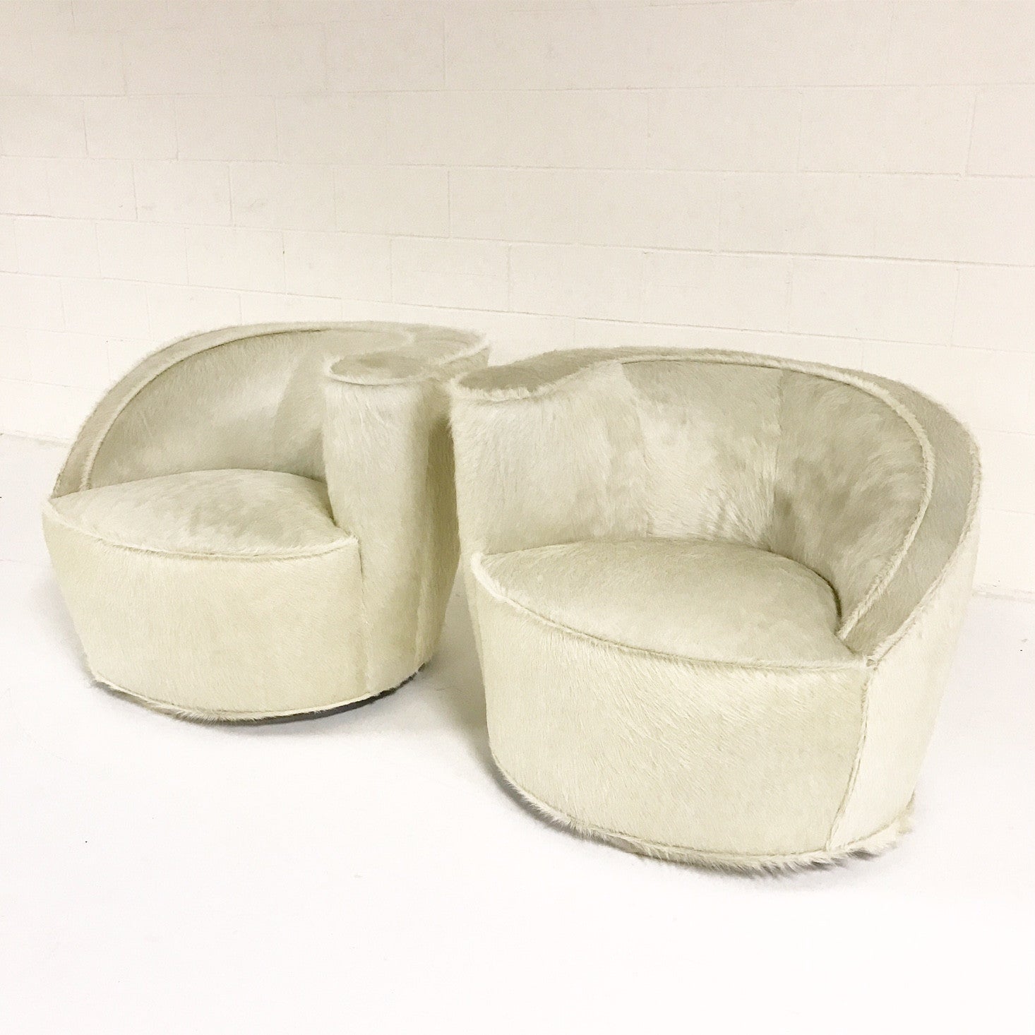 Nautilus Chairs in Brazilian Cowhide, pair - FORSYTH