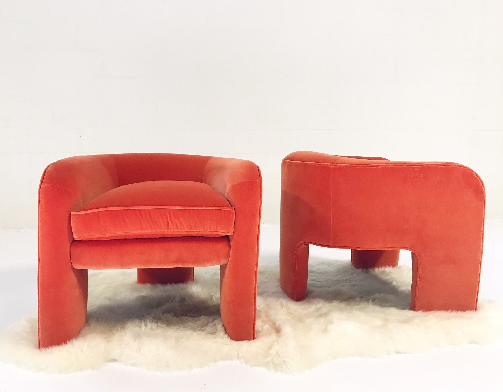 Armchairs in Loro Piana Velvet, pair - FORSYTH