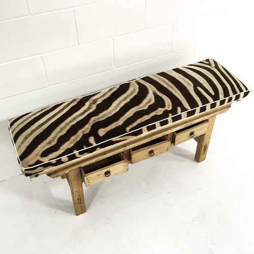 Chinese Bench with Zebra Cushion - FORSYTH