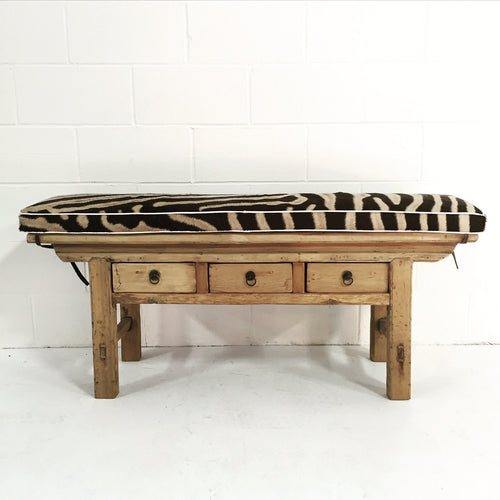 Chinese Bench with Zebra Cushion - FORSYTH