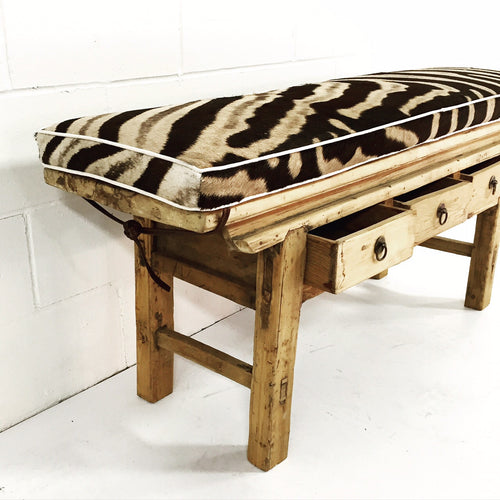 Chinese Bench with Zebra Cushion - FORSYTH