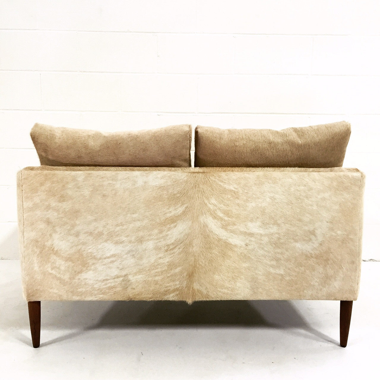 Danish Style Loveseat in Brazilian Cowhide - FORSYTH