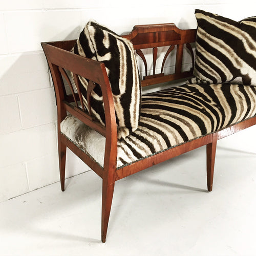 Fruitwood & Rosewood Settee in Zebra Hide - FORSYTH