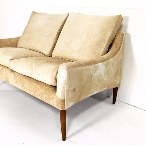 Danish Style Loveseat in Brazilian Cowhide - FORSYTH