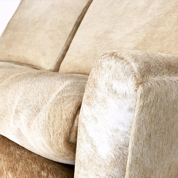 Danish Style Loveseat in Brazilian Cowhide - FORSYTH