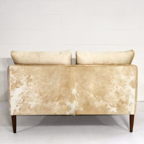 Danish Style Loveseat in Brazilian Cowhide - FORSYTH