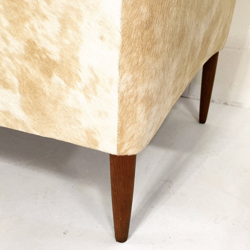 Danish Style Loveseat in Brazilian Cowhide - FORSYTH
