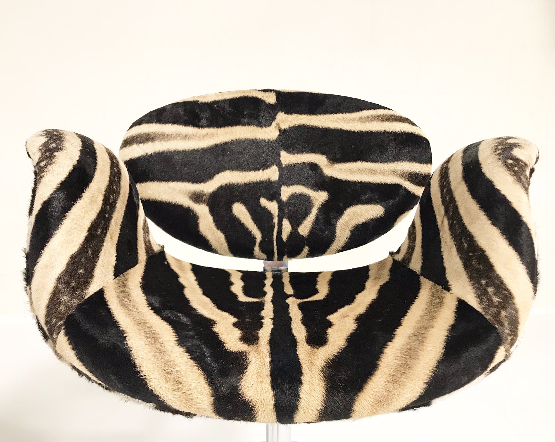 Tulip Counter Stools in Zebra Hide, set of 3 - FORSYTH