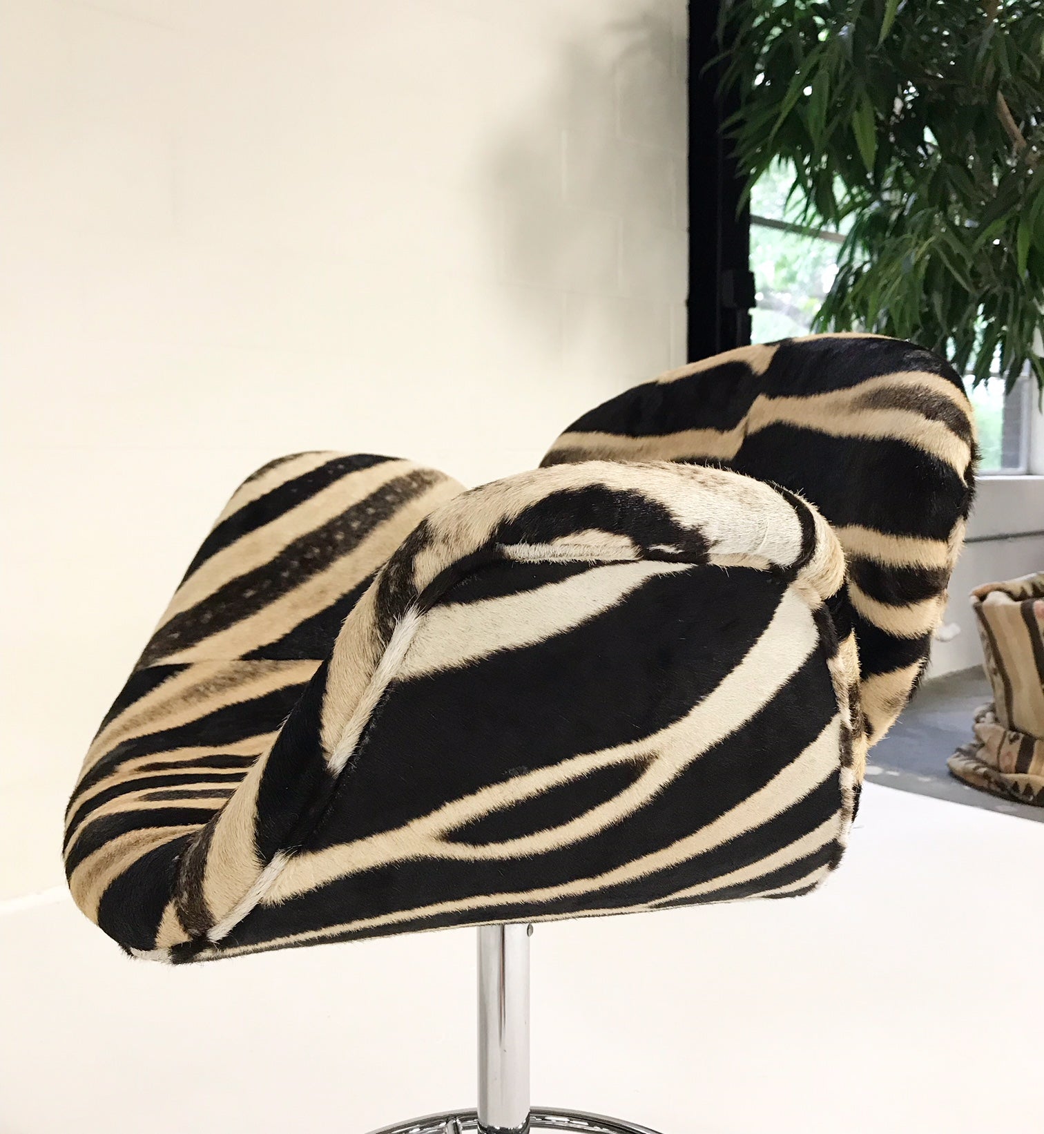 Tulip Counter Stools in Zebra Hide, set of 3 - FORSYTH