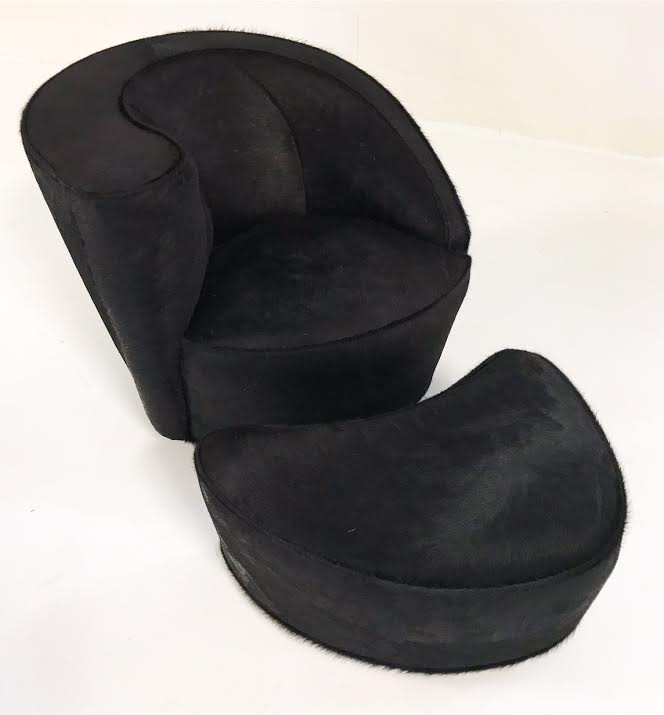 Nautilus Chair and Ottoman in Brazilian Cowhide - FORSYTH