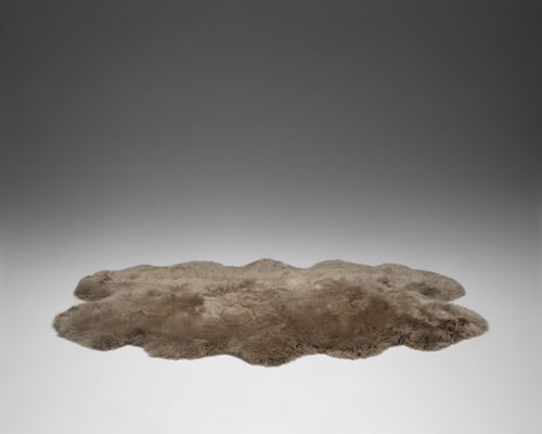 New Zealand Sheepskin Quad Rug - Smokey Taupe