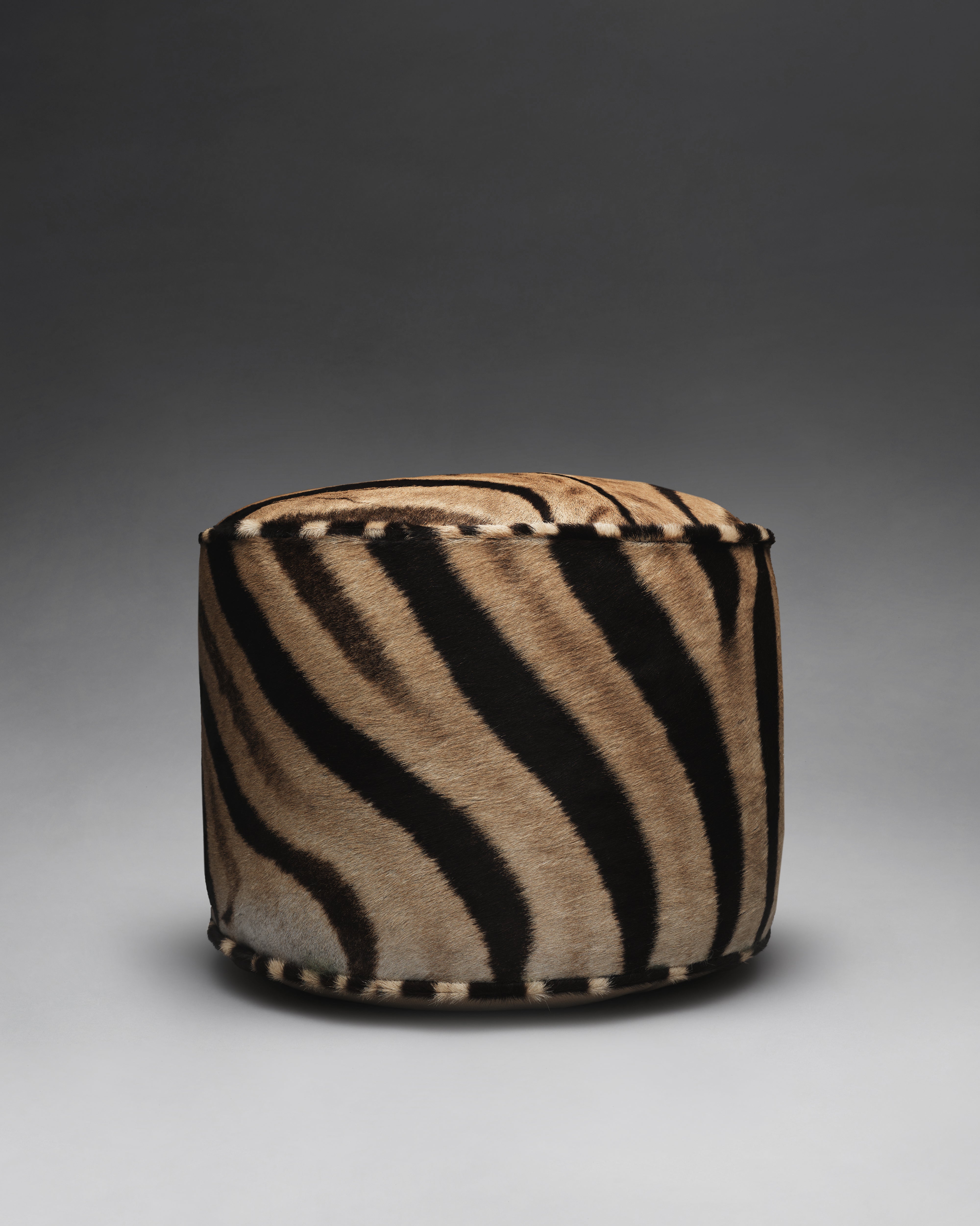 The Forsyth Pouf Ottoman in Zebra, Made to Order