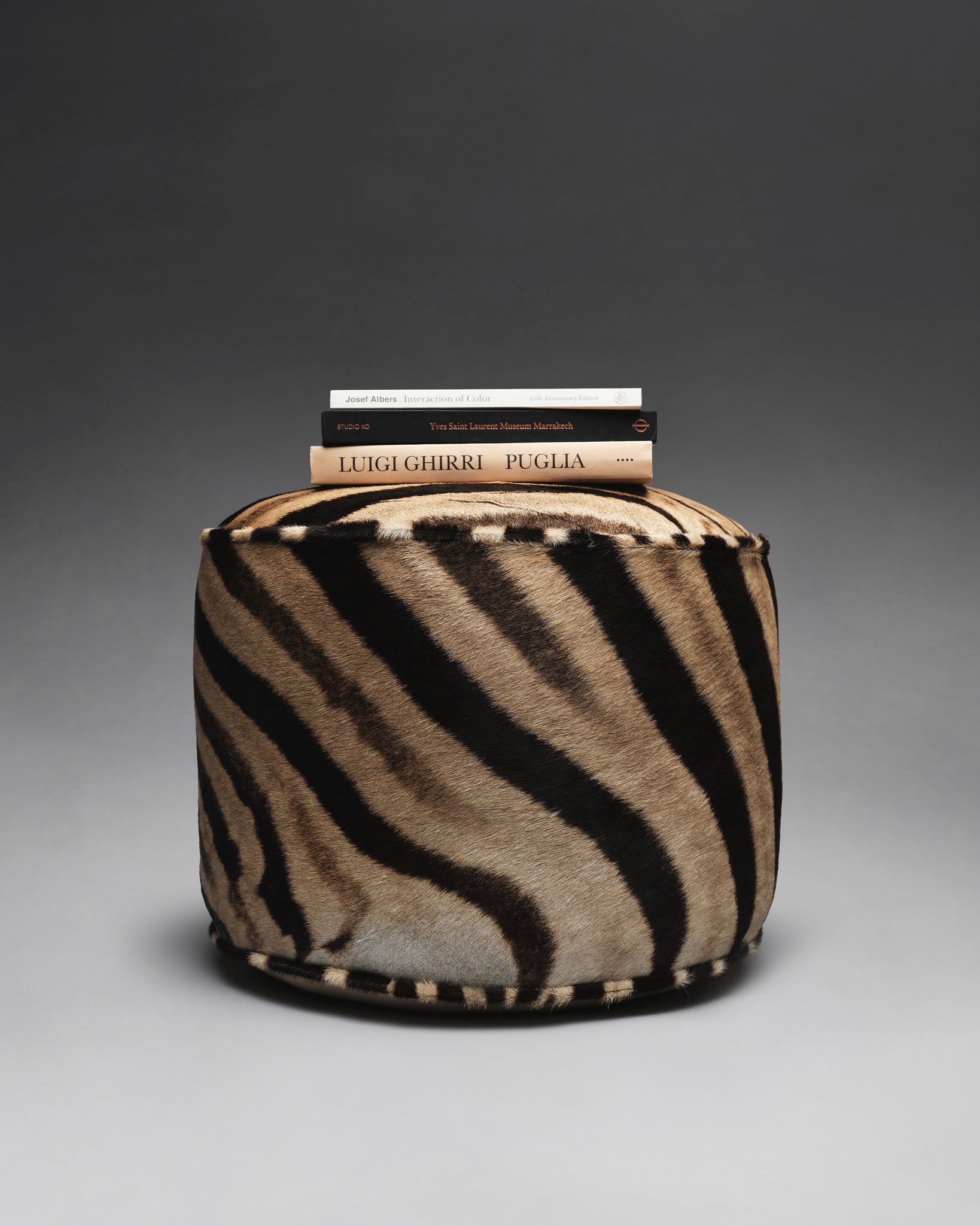 The Forsyth Pouf Ottoman in Zebra, Made to Order