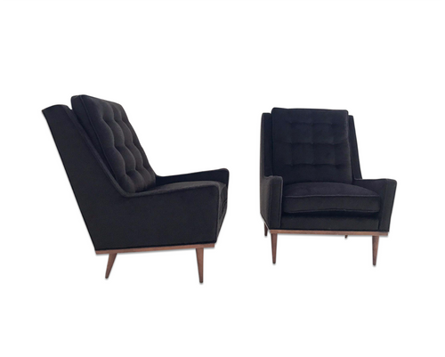 Lounge Chairs in Loro Piana Alpaca Wool, pair - FORSYTH