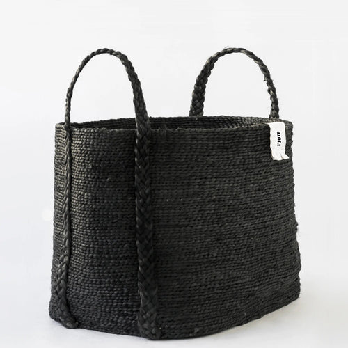 Maya Large Jute Basket - Black