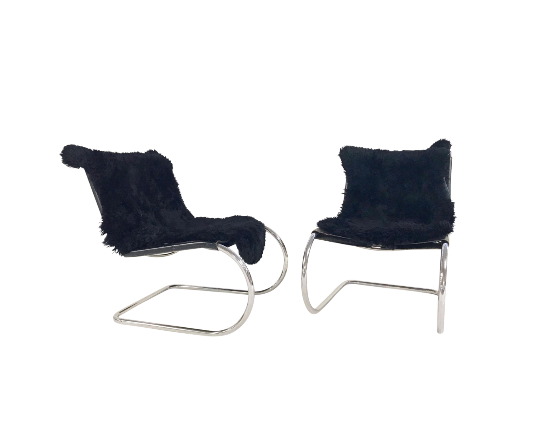 MR Chairs with Brazilian Sheepskins, pair - FORSYTH
