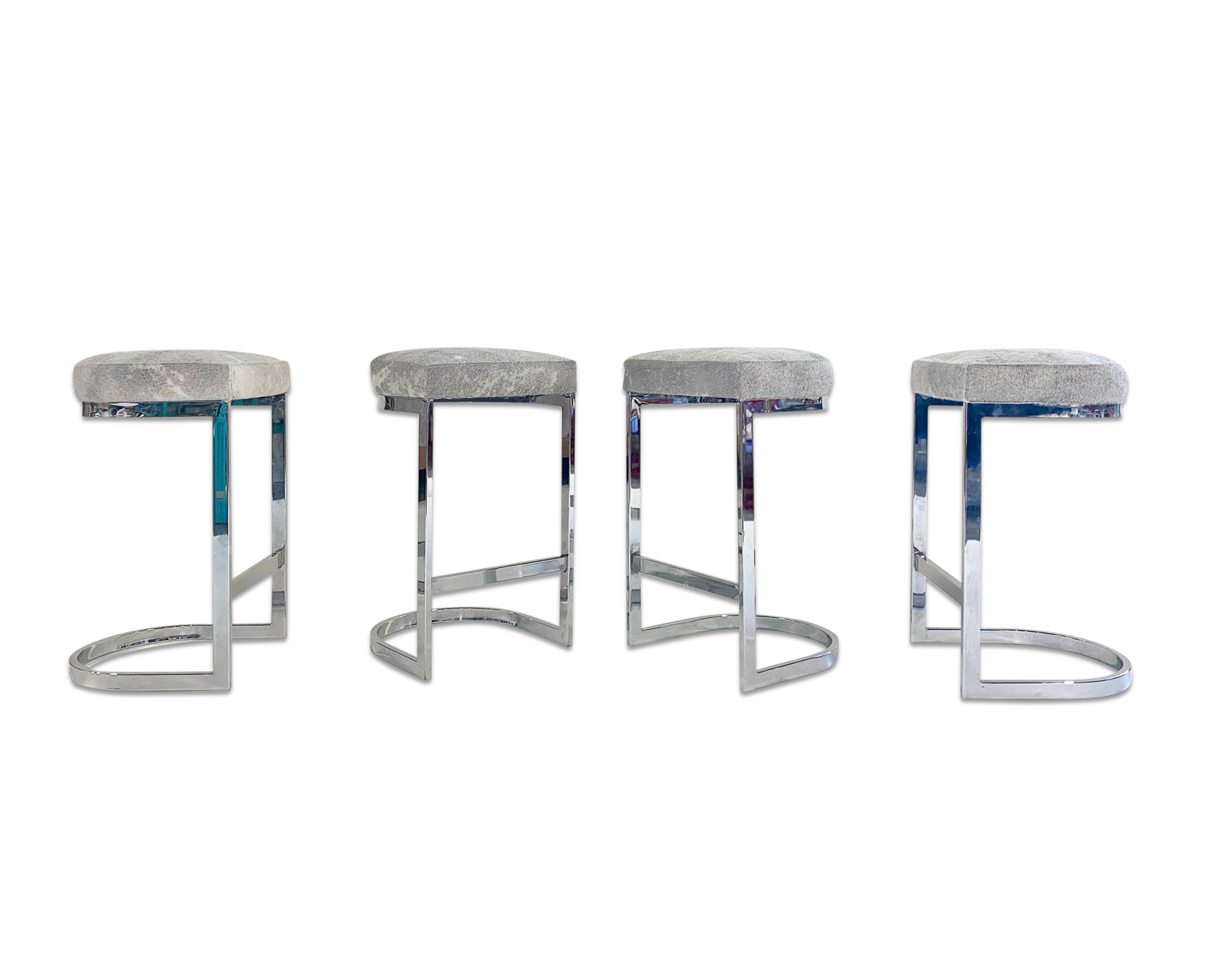 Bar Stools in Brazilian Cowhide, set of 4 - FORSYTH