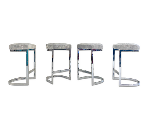 Bar Stools in Brazilian Cowhide, set of 4 - FORSYTH