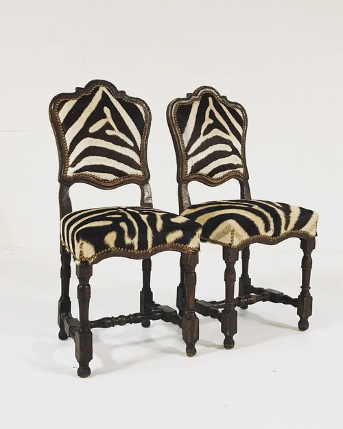Side Chairs from Portugal in Zebra Hide, pair - FORSYTH