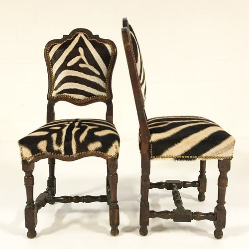 Side Chairs from Portugal in Zebra Hide, pair - FORSYTH