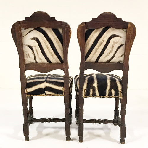 Side Chairs from Portugal in Zebra Hide, pair - FORSYTH